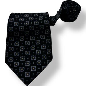 Etro Milano Navy Blue Purple Circle Silk Neck Tie Men's Size 3.75"x57" Italy